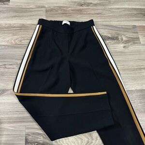 Aritzia Babaton Conan Crepe Cropped High Waisted Pant Black Blue Cream Size 0